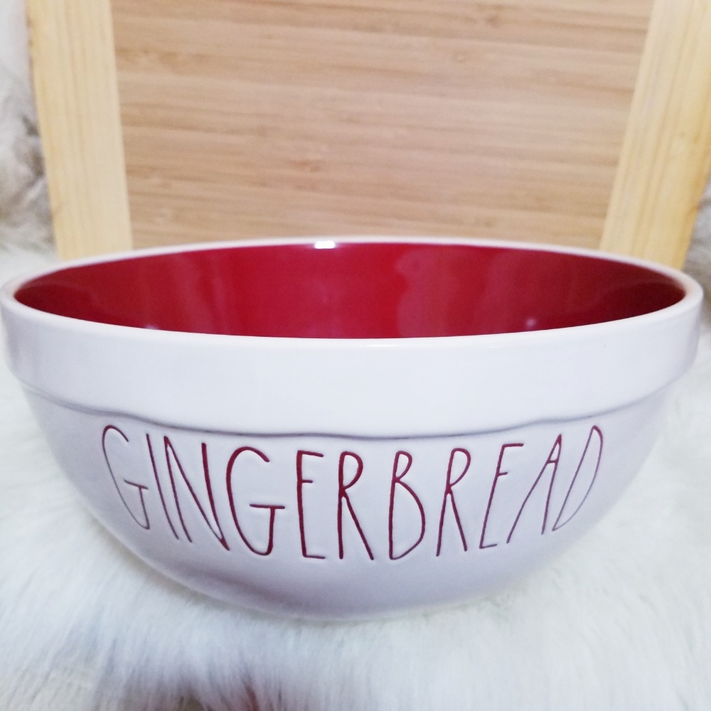 NWT Rae Dunn Red GINGERBREAD Bowl LL Christmas